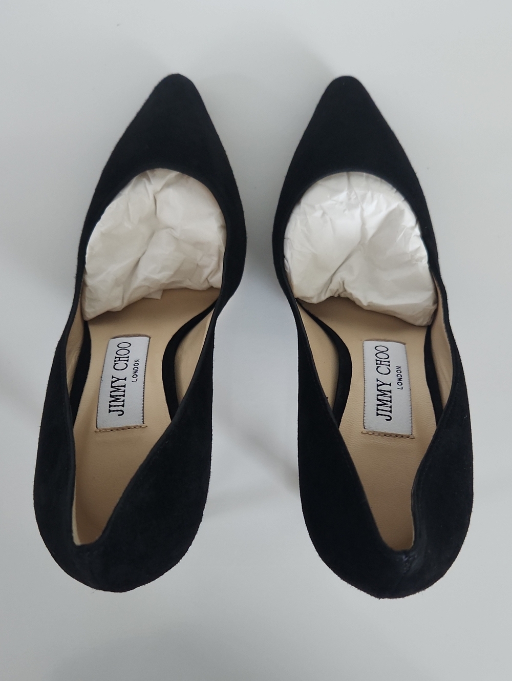 Jimmy Choo Romy 85mm Black Suede Pointed Pumps - Picture 7 of 15